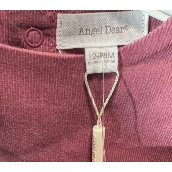 Angel Dear 12-18m NWT Corduroy Dress ruffle rose pink mauve flutter ruffle - Picture 2 of 5